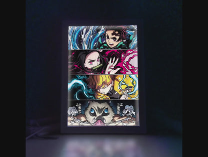 Demon Slayer LED Frame – Anime Wall Art & Night Lamp for Home Decor